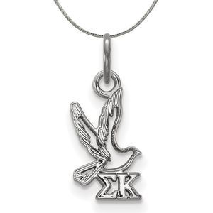 Sterling Silver Sigma Kappa XS (Tiny) Pendant Necklace - 16 Inch